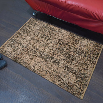 MACHINE MADE POLYESTER AREA RUGS  - Rectangle | Brown | Classic Oriental Traditional  Design, Low Pile Machine Made Area Rugs