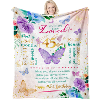 Birthday Gifts for Women Blanket, Best Gifts for Year Old Woman, Year Old Presents for Female, Birthday Presents for Woman It also comes with a birthday-themed canvas bag, 40 x 50 in
