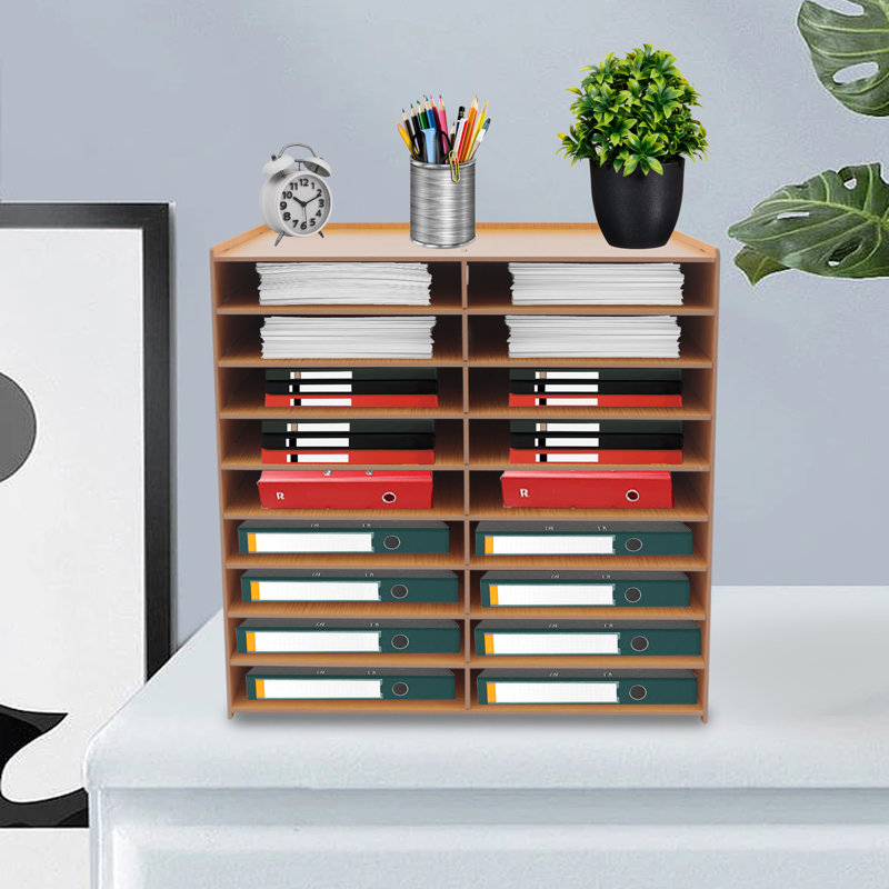 Jeckson 18-Grid Oak File Organizer, Brown