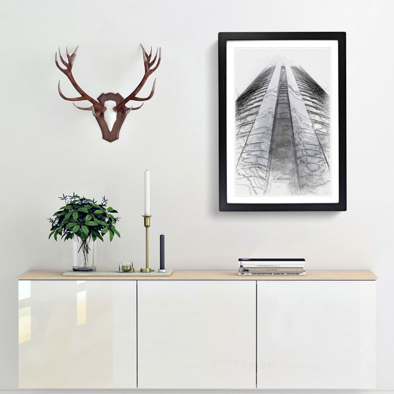 Sketching the Architecture Vol.50 - Picture Frame Drawing Print, Black Framed, 65cm H x 48cm W x 2cm D