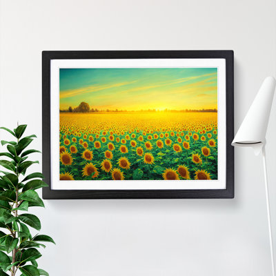 Dazzling Sunflower Field - Framed Print