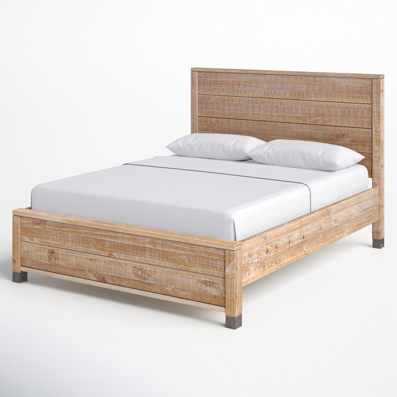Lanora Solid Wood Panel Bed, Barnwood, King