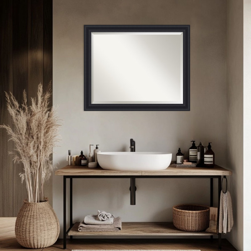 Miroir mural de salle de bain Dalat, Noir, 25,75 po x 31,75 po