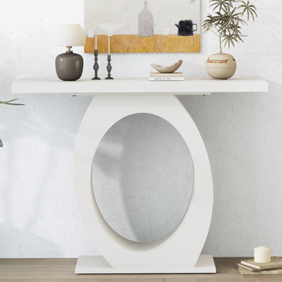 Console élégante et moderne avec base en forme d'œuf, stabilité et durabilité accrues, design épuré