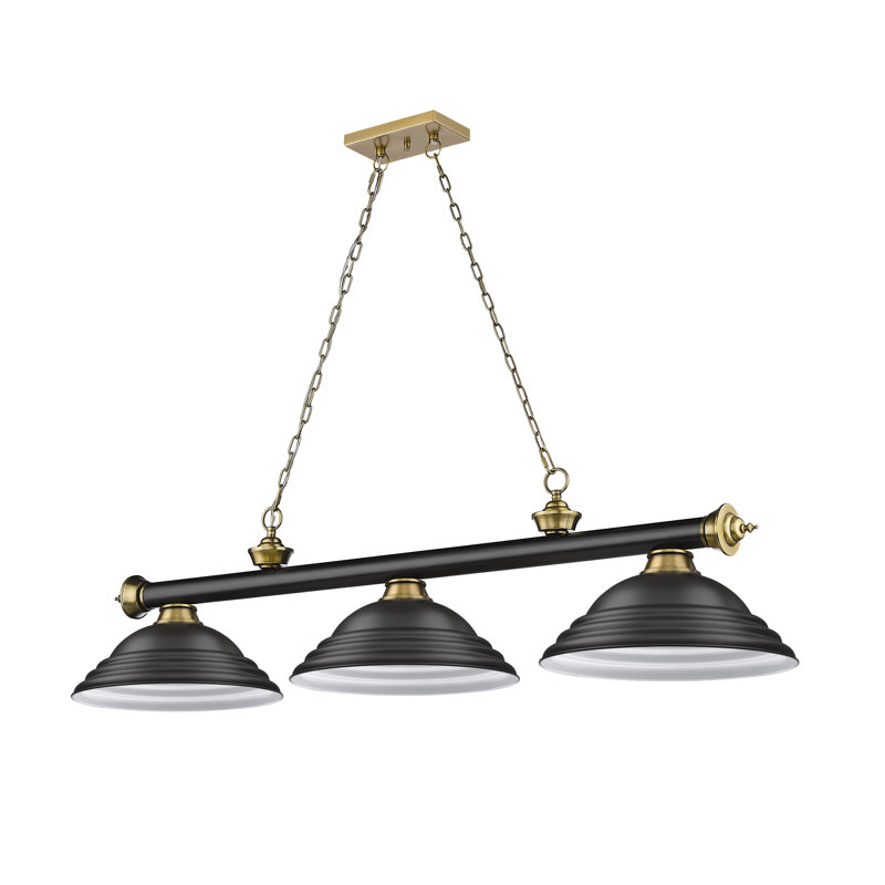 Billard 3 lumières Annaleisa, Noir mat/nickel brossé, Noir mat