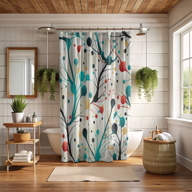 Shape Mix - Premium Shower Curtain, 74" H x 71" W