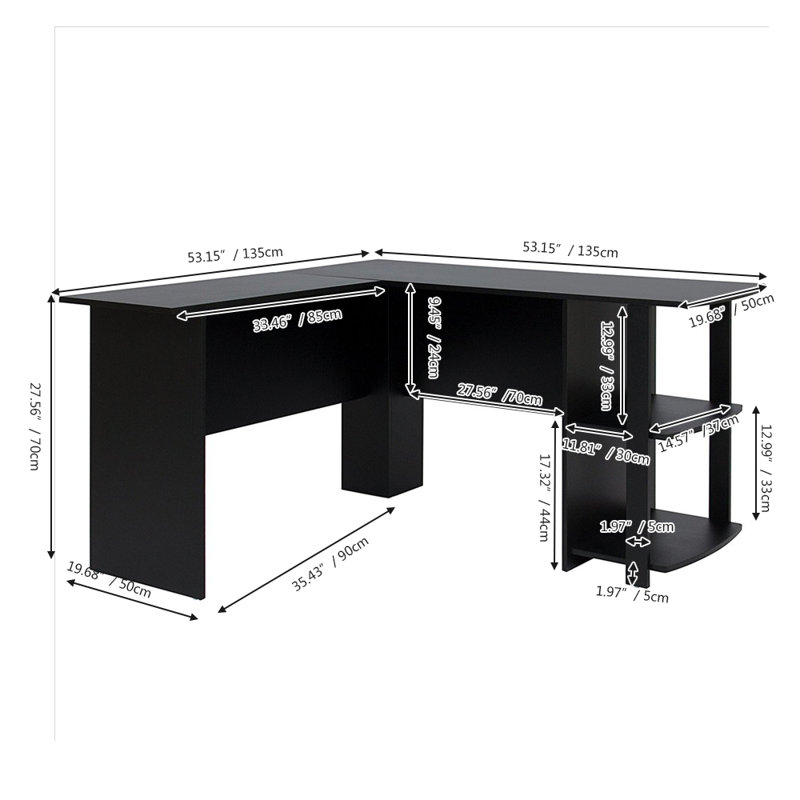 Marklesburg L-Shaped Computer Desk, Black