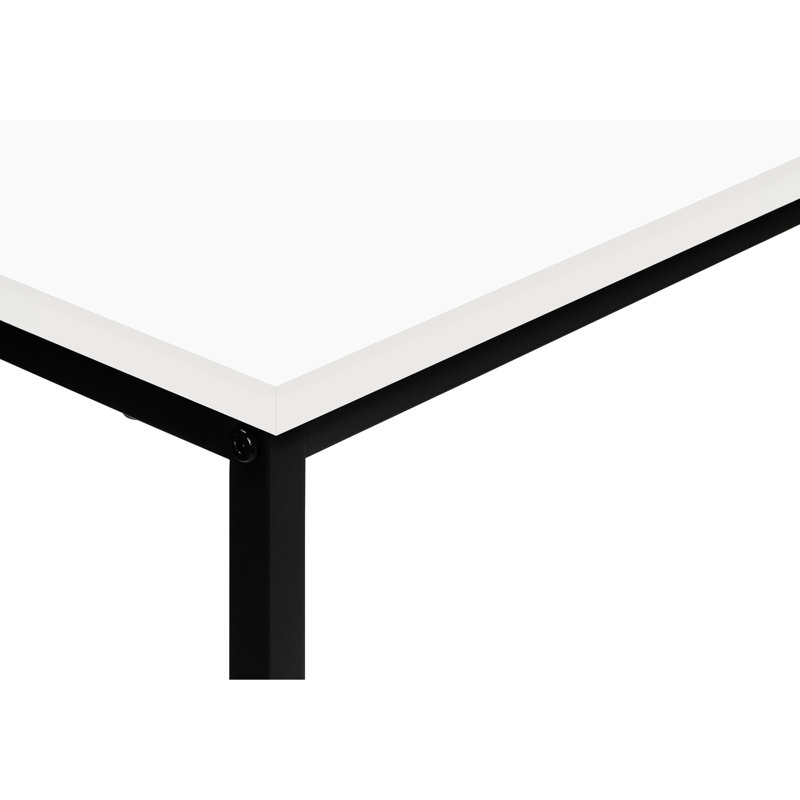 Console étroite pour vestibule - comptoir en stratifié blanc et support en métal noir dans un espace de construction élégant