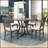 5-Piece Round Dining Table And Chair Set With Special-Shaped Legs, Exquisitely Designed Hollow Chair Back For Elegant Dining-2037644189-2037644188