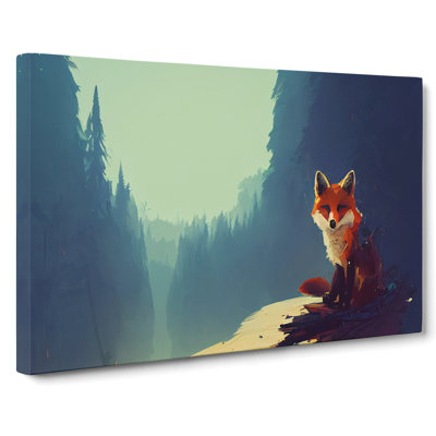 Favourable Fox Abstract - Wrapped Canvas