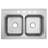 1800 Series Stainless Steel 33" L x 22" W Double Basin Drop-In Kitchen Sink