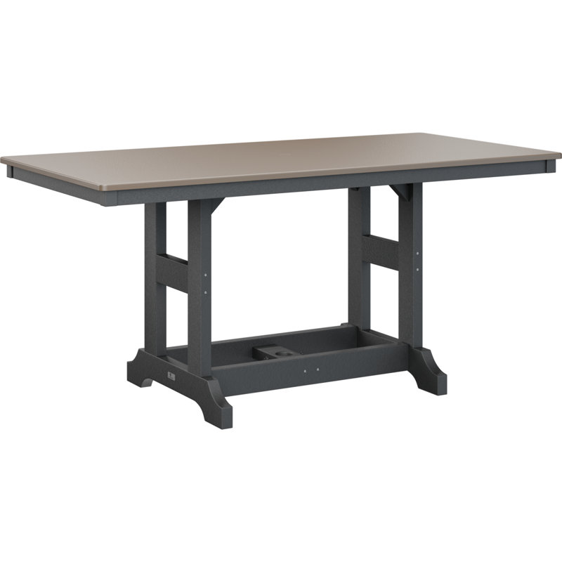 Table de salle à manger à hauteur de comptoir rectangulaire de 66 po Berlin Gardens Garden Classic, Bronze martelé, Noir