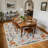 Washable Area Rug, Non-Slip Low Pile Stain Resistance Rug with Peacock and Deer, Animal Carpet for Living Room, Bedroom, Dining Room-49031354-49031355