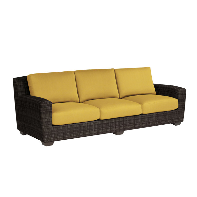 Saddleback Outdoor 3 - Seat Patio Sofa, Denver Scarlett Sunbrella®, Coffee