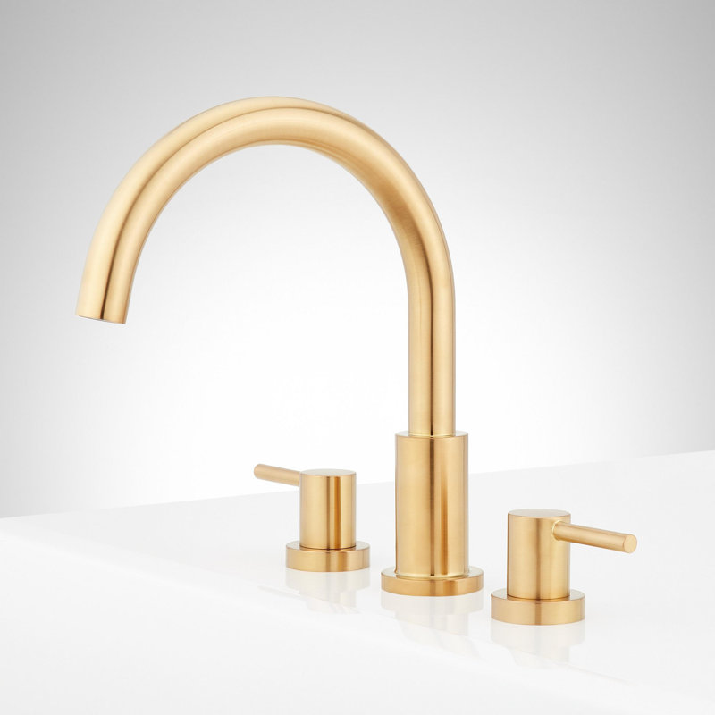 Lexia Deck Mounted Roman Tub Filler Faucet, Brushed Gold