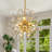 Hrithvik Modern LED Round Double-Layer Golden Crystal Chandelier, Height Adjustable
