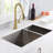 Undermount Stainless Steel Kitchen Sink 90 Degree Zero Radius with Bottom Grid and Strainer-111029435-111029436