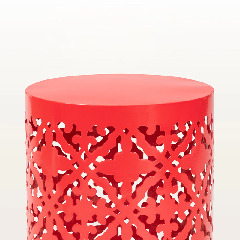 Table d'appoint d'extérieur en pin, H 18,05 po x l 12,82 po x P 12,88 po, Rouge