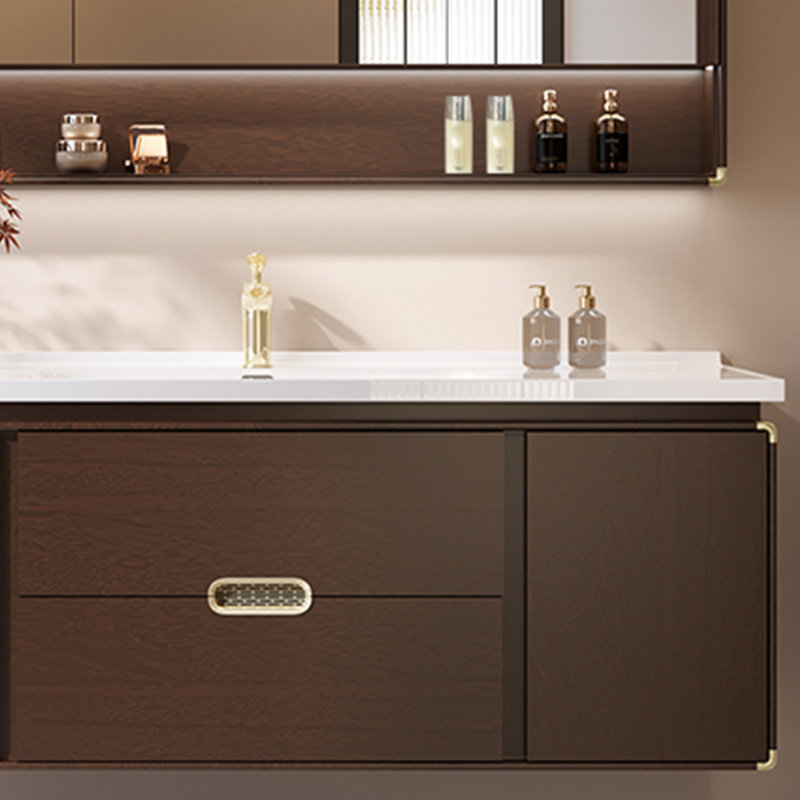 Minimalist Chinese style bathroom cabinet, 19.69" H x 55.51" W x 19.69" D