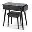 Coiffeuse 27,9 po avec miroir rabattable noir, lumières à DEL, station de charge, 2 tiroirs et panneau, bureau de maquillage pour tabouret de coiffeuse, tiroirs, panneau pour chambre à coucher,