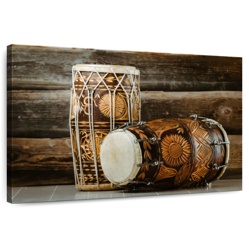 Abarca Indian Dholak Drums, 34" H x 51" W