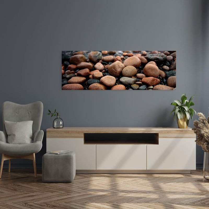 Rocks Acadia National Park, États-Unis, paysage contemporain abstrait, art mural, H 16 po x l 48 po
