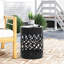 Table d'appoint d'extérieur en métal noir moderne - grande avec attrait en fer-862646106
