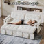 Canapé-lit coulissant, canapé-lit convertible en tissu avec coussins touffetés, assemblage facile, conception peu encombrante-119966324