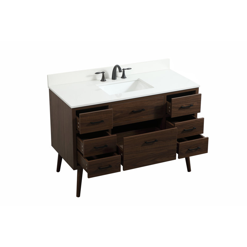 Ensemble de meuble-lavabo simple 48 po Steinfeldt, Noyer
