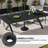 8-Person Aluminum Outdoor Dining Set With Folded Reclining Chairs And Umbrella Hole-263980160