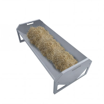 22 Gallon Capacity Livestock Feeder, 45" Hay Feeder for 10 Sheep Once, Heavy Duty Steel Livestock Feeding Trough for Horse, Goat, Sheep, Cattle, Cow, Alpaca, Dark Green