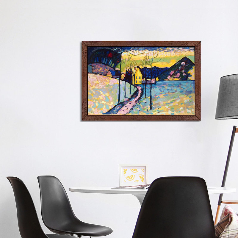 Winter Landscape by Wassily Kandinsky - Painting on Canvas, Brown Framed, 101.6 cm H x 66.04 cm W