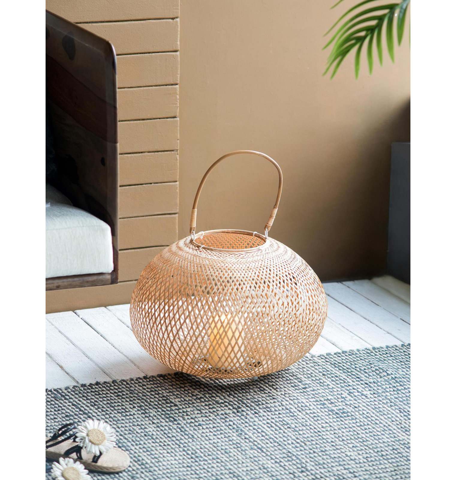 Travis Lantern Candle Holder, 10.2" H x 16.9" W x 16.9" D