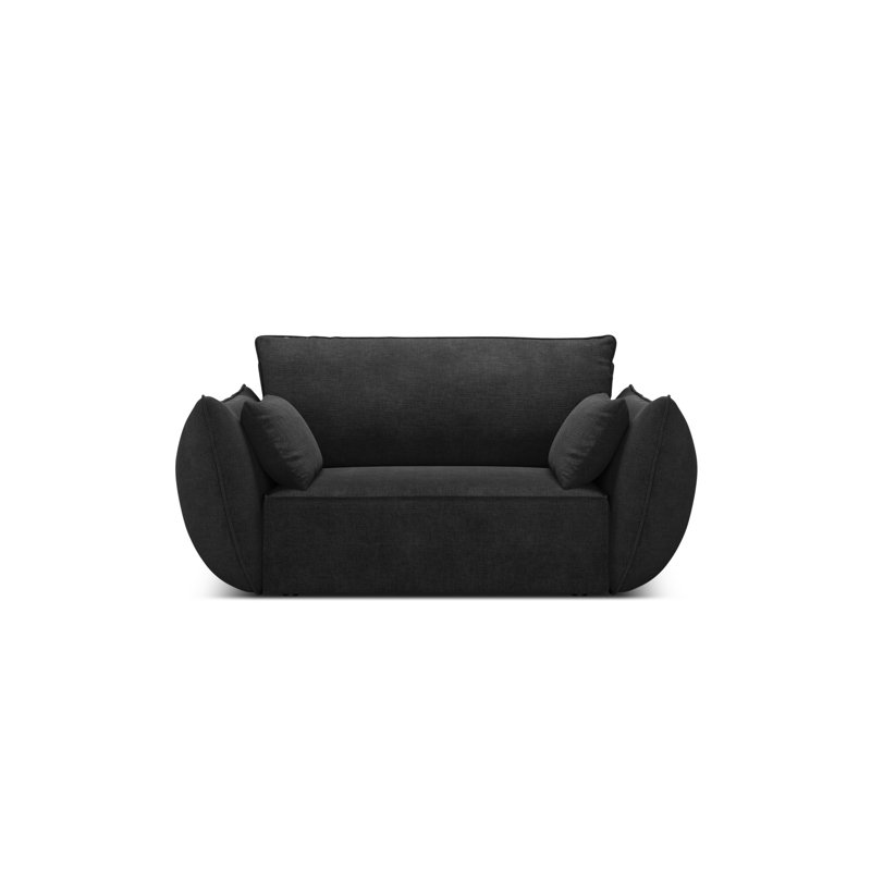 Lindasy Velvet Armchair, Black 100% Polyester