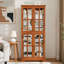 Vitrine vintage avec portes en verre, quatre tablettes réglables et ampoule E26 incluse