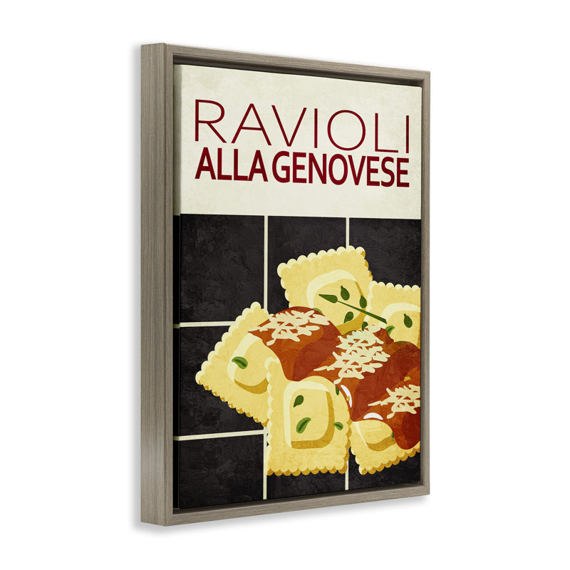 Cadre flottant de cuisine Ravioli Classic, design par Kim Allen, H 31 po x l 25 po, Cadre flottant orme Montalcino