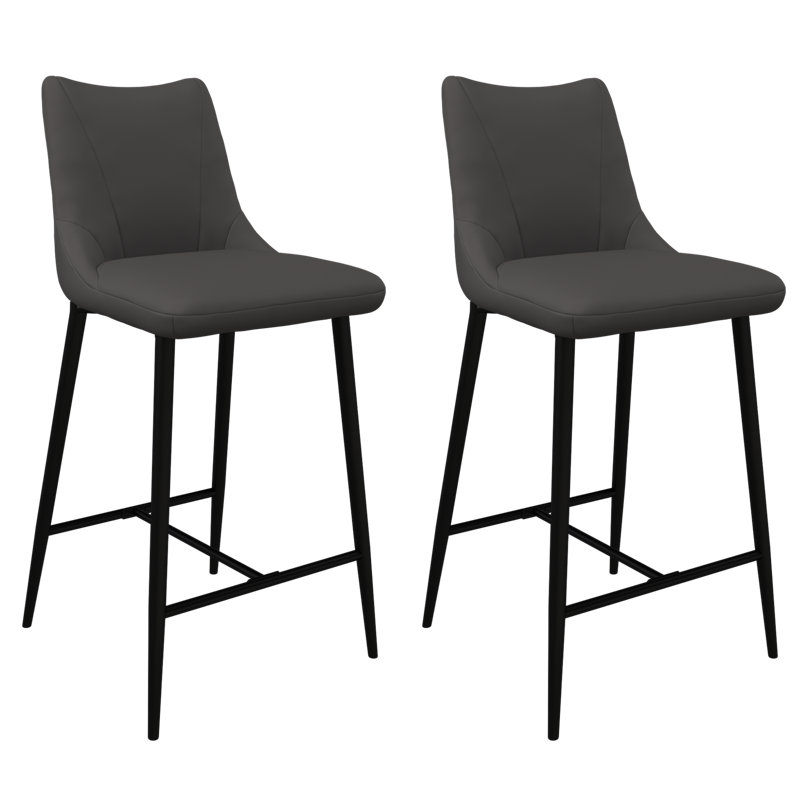 Bella Leather Counter Bar Stool, Taupe