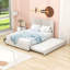 Lit plateforme double avec tête de lit, tiroirs spacieux et lit gigogne simple-562672809