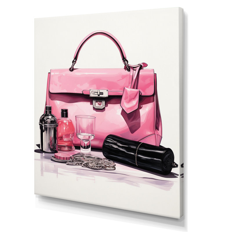 Sac de mode Klayton et parfum noir et rose II - imprimé, H 32 po x l 24 po x P 1 po, Toile tendue