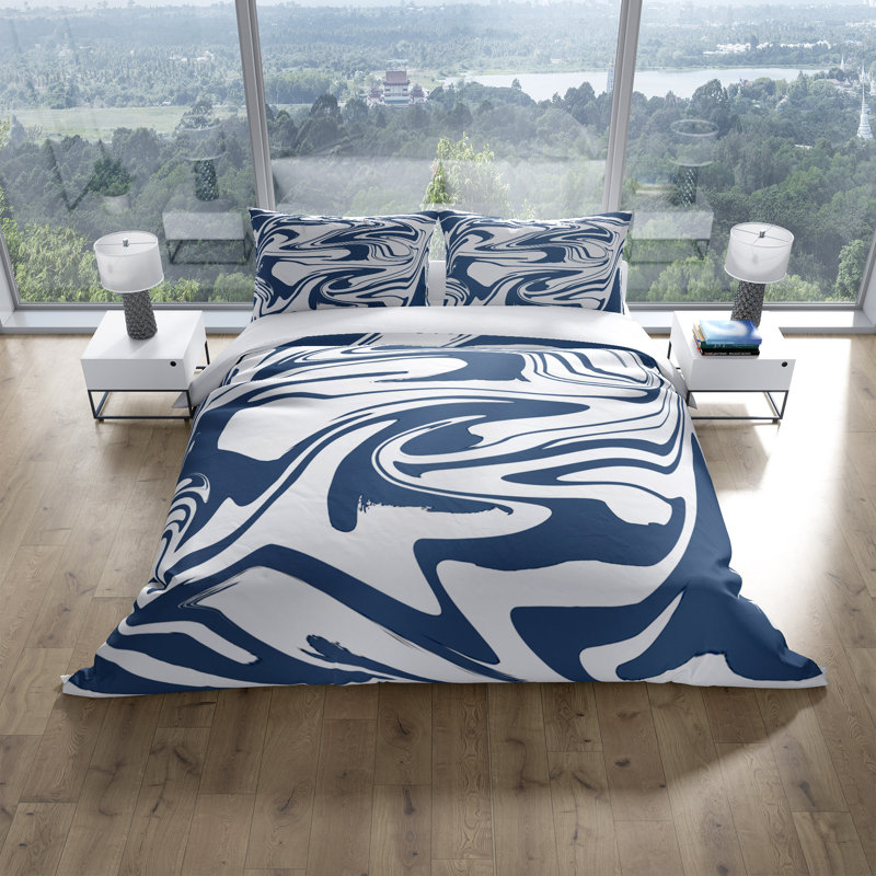 Polyester Abstract Duvet Cover, King Duvet Cover + 2 Shams