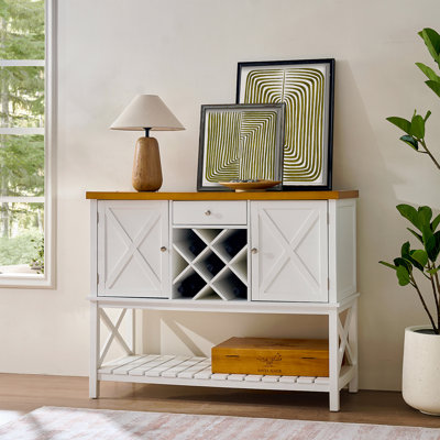 Console de bar avec armoire à 2 portes et 1 tiroir, bar à café, porte-bouteilles, table d'entrée avec tablette de rangement, buffet de tables de buffet