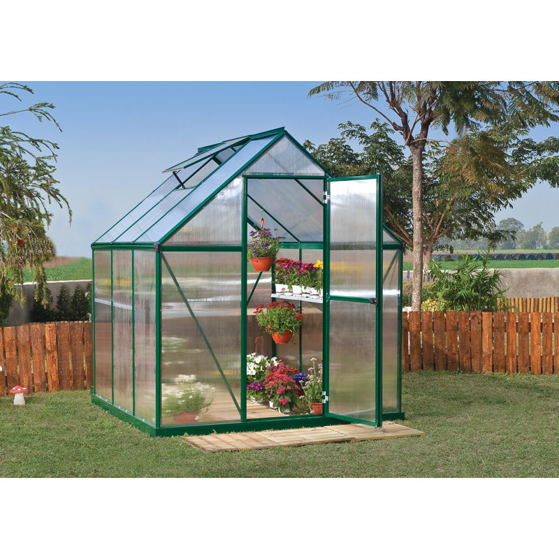 Palram 6' x 6' Green Polycarbonate Greenhouse with Aluminum Frame