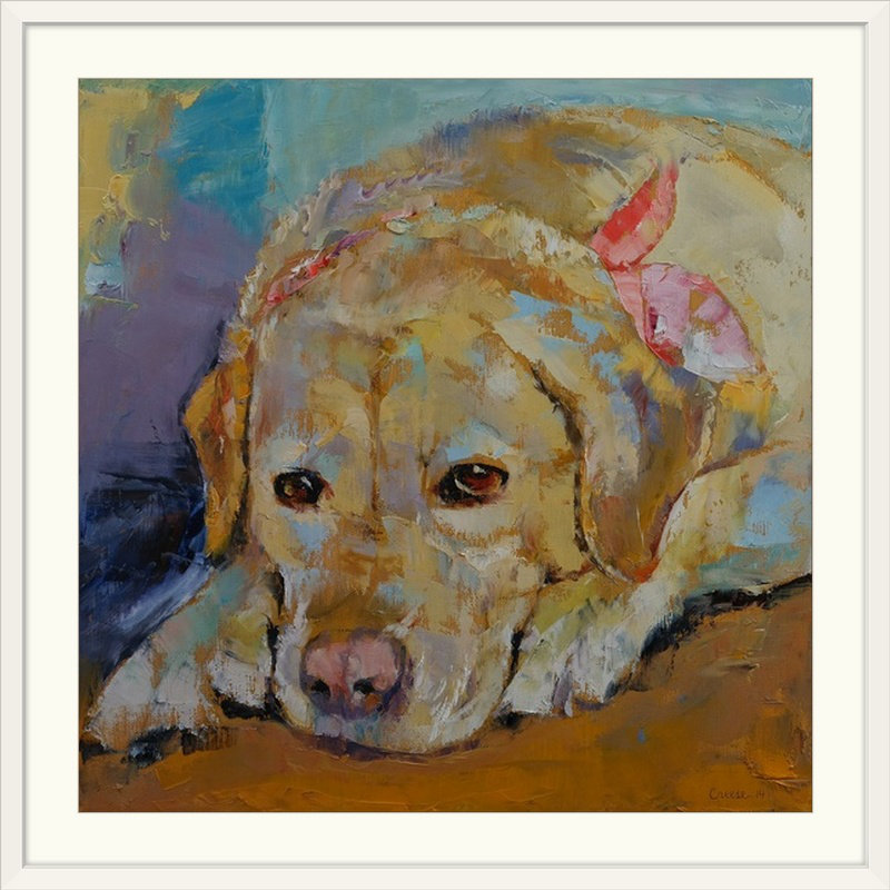 «Anjlee Molly Golden Retriever» par Michael Creese, reproduction d'art, H 20" x l 20" x P 1", Cadre blanc