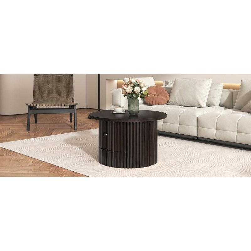 Table basse avec tiroir Farmhouse, Marron foncé