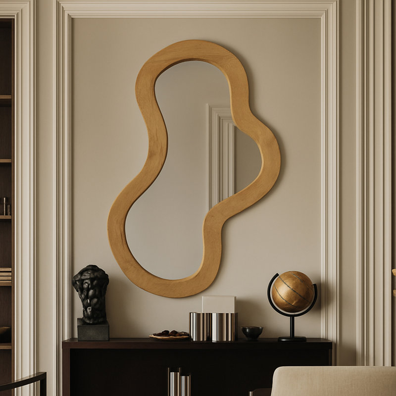 Miroir d'appoint Oblique, 48 po x 28 po, Chêne