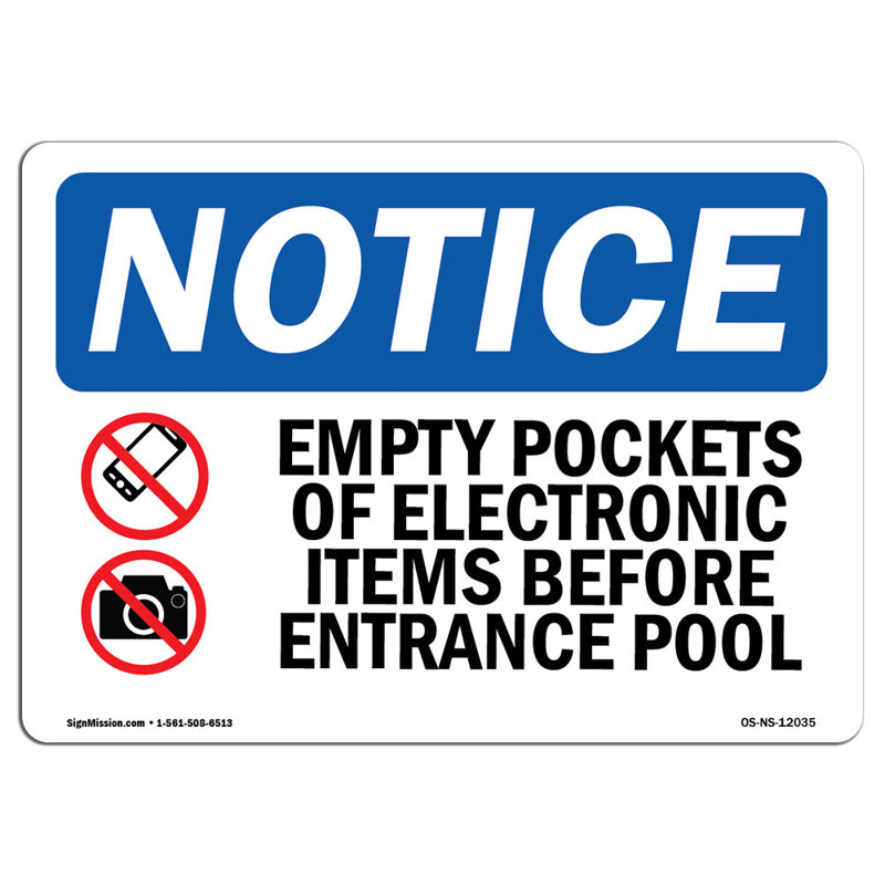 Empty Pockets Of Electronic Aluminum Sign 12 x 18