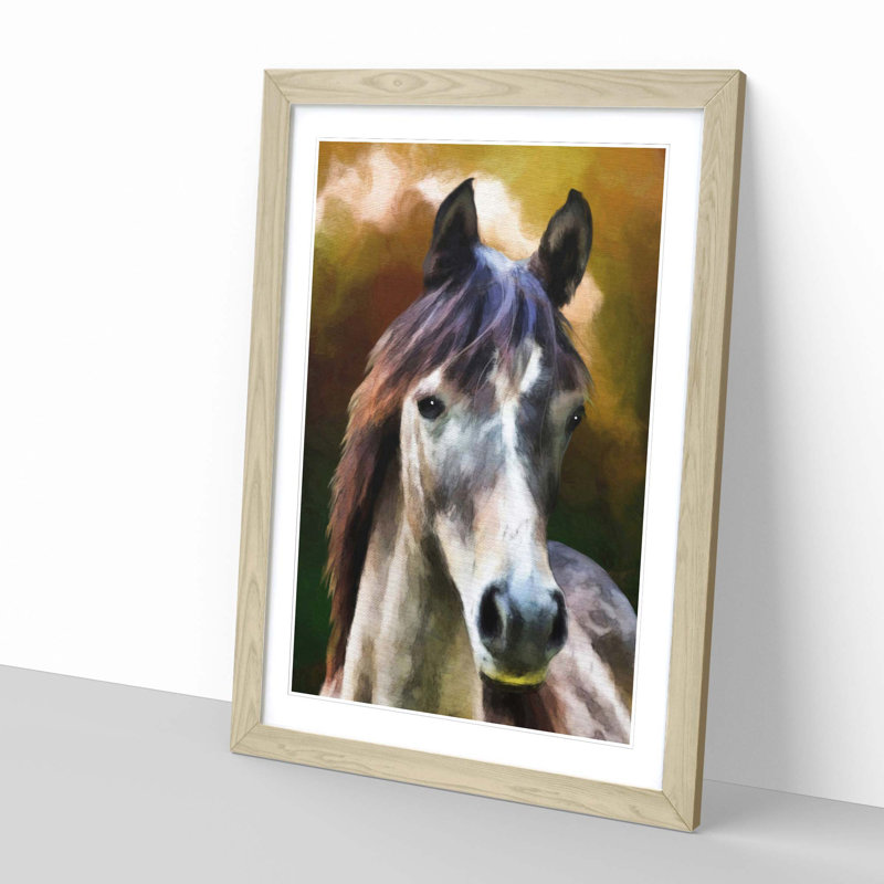 Horse Digital - Framed Print, Oak