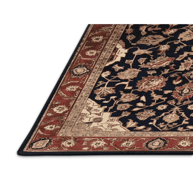 Machine Washable Persian Brown Area Rug, Rectangle 5' x 7'