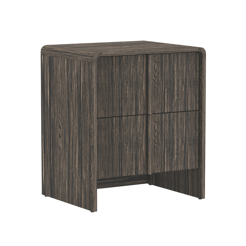 Novara 22" Contemporary 2-Drawer Nightstand in Jacobean Walnut, Jacobean Walnut
