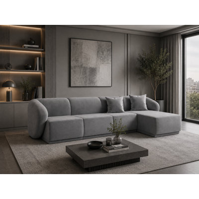 4 Seater Velvet Sofa & Chaise